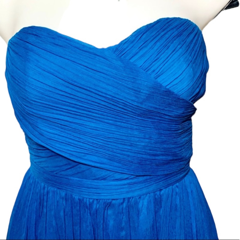 J Crew Silk Chiffon Bridesmaid Dress Strapless 2 Prom Party Wedding Cocktail - Picture 5 of 6